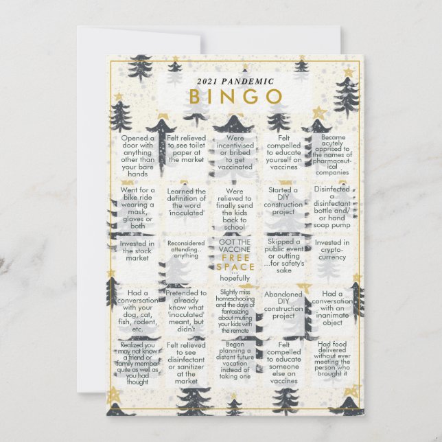 2021 Pandemic BINGO Funny Modern Christmas Card (Front)