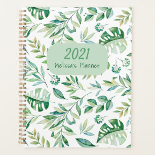 2021 Personalised Botanical Pattern Rustic Planner