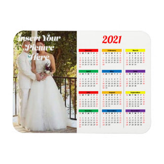 2021 Personalized Photo Rainbow Calendar Hor Magnet