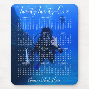2021 Photo Calendar Chic Script Mouse Mat