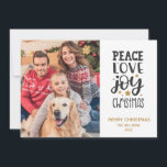 2021 Photo Christmas Holiday Card<br><div class="desc">This stylish 2021 Christmas photo card features the typography Peace,  Love,  Joy,  Christmas alongside your family photo. Personalise with your greeting and family name.</div>