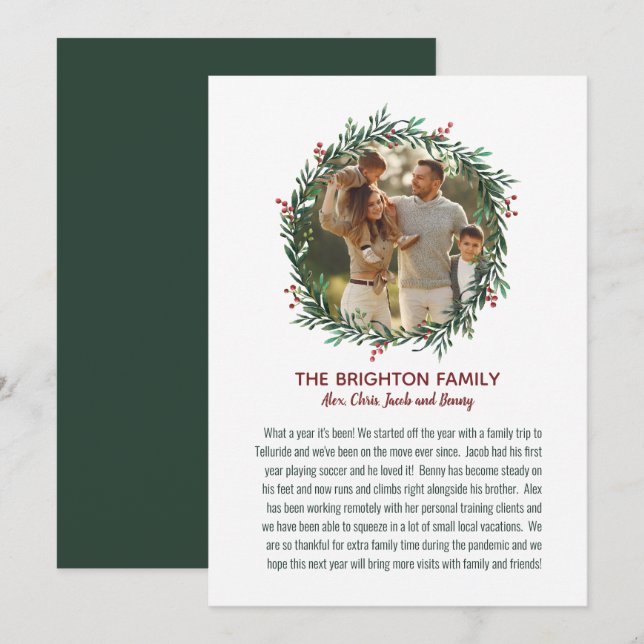 2021 Photo Holiday Card with Letter  (Front/Back)