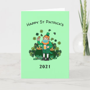2021 quarantine funny st Patrick's day Holiday Card