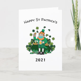 2021 quarantine funny st Patrick's day Holiday Card