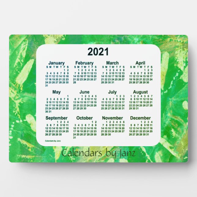 2021 Recoleta Green Tracks Desk Calendar by Janz Plaque (Front)