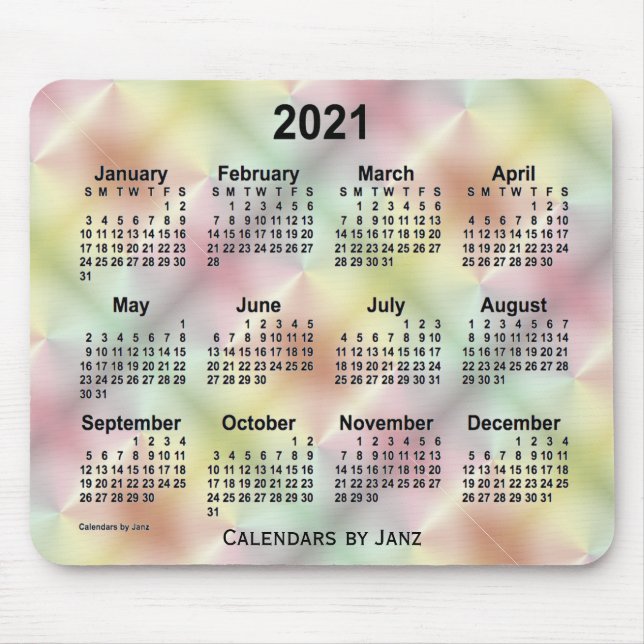 2021 San Telmo Satin Calendar by Janz Mouse Mat (Front)