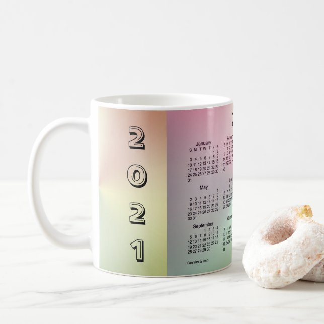 2021 San Telmo Shimmer Coffee Calendar by Janz Mug (With Donut)