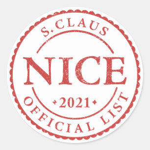 2021 Santa Nice List Holiday Christmas Sticker