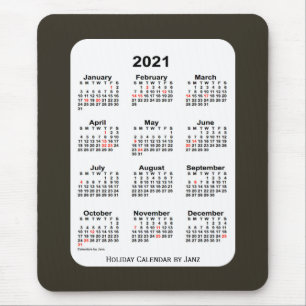 2021 Sepia Blue Holiday Calendar by Janz Mouse Mat