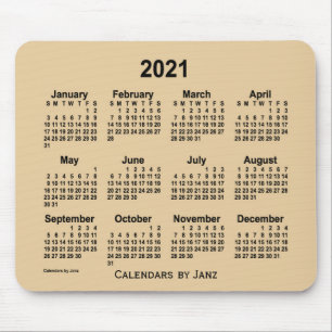 2021 Sepia Grey Calendar by Janz Mouse Pad