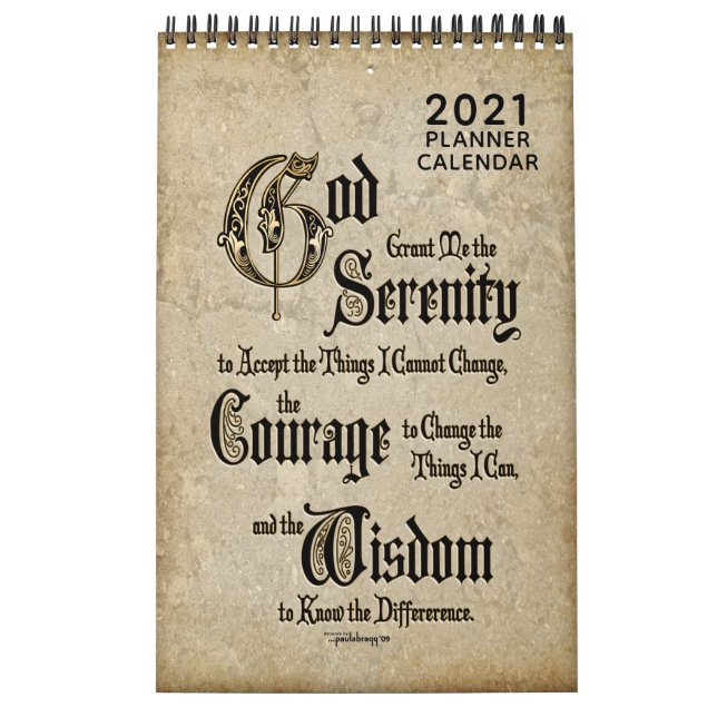 2021 Serenity Prayer Recovery Gift Planner Calendar (Cover)