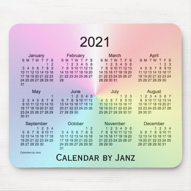 2021 Shimmer Calendar by Janz Mouse Pad (Front)