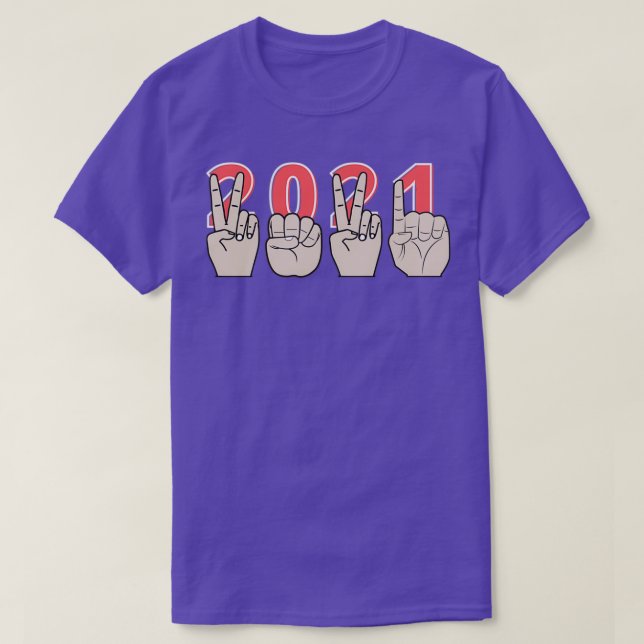 2021 Sign Language New Year 1 T-Shirt (Design Front)