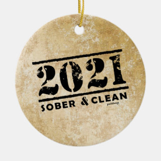 2021 Sober & Clean Recovery Sobriety Encouragement Ceramic Tree Decoration
