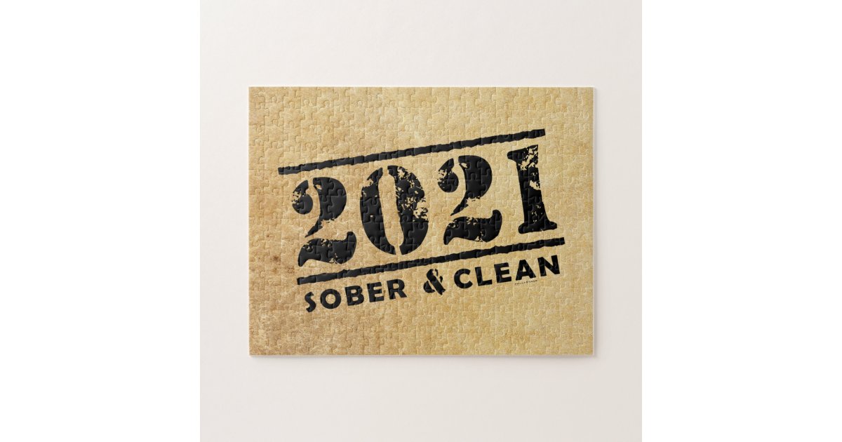 2021 Sober & Clean Recovery Sobriety Encouragement Jigsaw Puzzle Zazzle