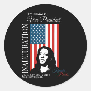 2021 Souvenir First Female Vp Harris Biden Classic Round Sticker