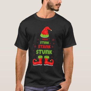 2021 Stink Stank Stunk Christmas Elf Funny T-Shirt