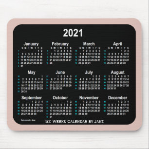 2021 Thistle Neon 52 Weeks Calendar by Janz Mouse Mat