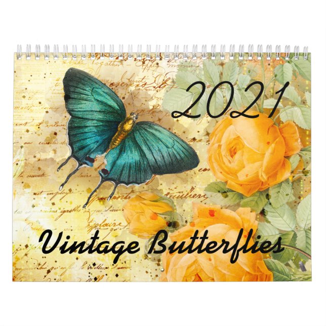 2021 Vintage Butterflies and Flowers Calendar (Cover)