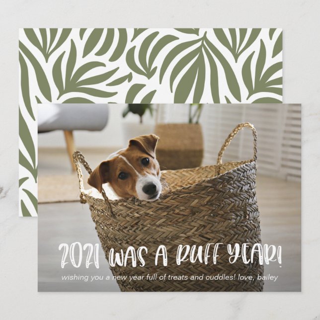 2021 Was a Ruff Year from the Dog Photo Holiday Card (Front/Back)