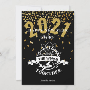 2021 WISHES   Let's Travel The World Together Holiday Card