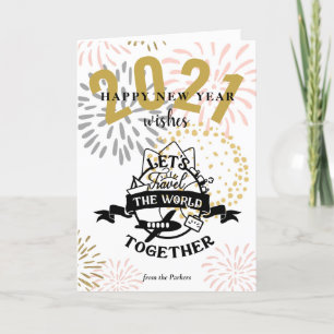 2021 WISHES   Let's Travel The World Together Holiday Card