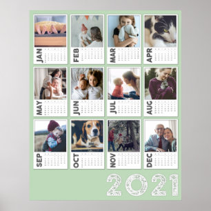 2021 Year Calendar Modern Photo Collage Poster