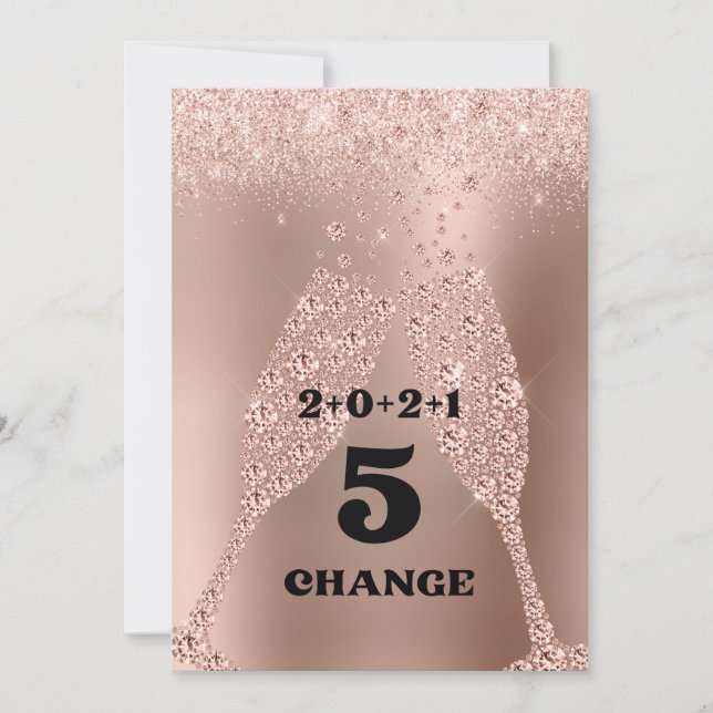2021 Year of Change New Year Champagne Toast Holiday Card (Front)