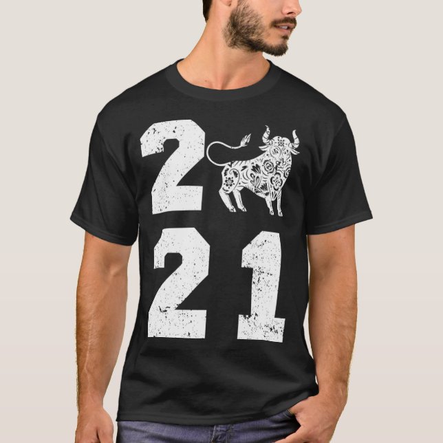 2021 Year of The Ox Outfit Men Women Chinese New Y T-Shirt (Front)