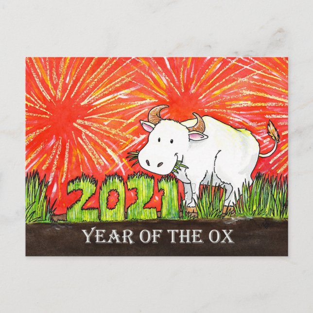 2021 Year of the Ox postcard (Front)
