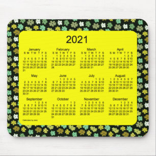 2021 Yellow Flower Power Calendar by Janz Mouse Mat