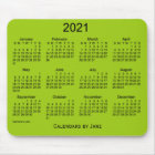 2021 Yellow Green Calendar by Janz Mouse Pad