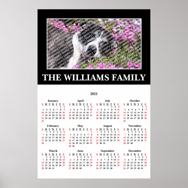 2021 Your Favourite Photo Custom Calendar Poster (Front)