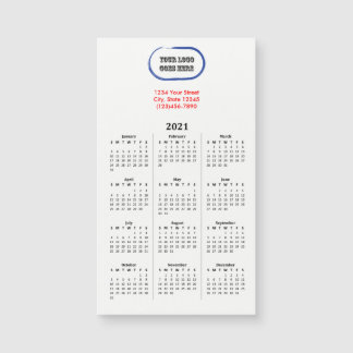 2021 Your Logo Branded Magnetic Calendar