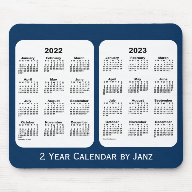 2022-2023 Police Box Blue 2 Year Calendar by Janz Mouse Mat (Front)