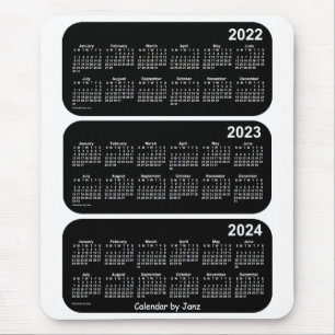 2022-2024 White Neon 3 Year Calendar by Janz Mouse Mat