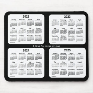 2022-2025 Black and White 4 Year Calendar by Janz Mouse Mat