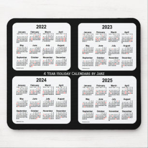 2022-2025 Black and White Holiday Calendar by Janz Mouse Mat