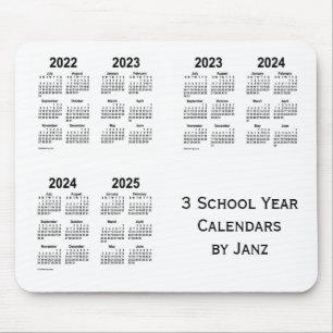 2022-2025 White 3 School Year Calendars by Janz Mouse Mat