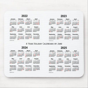 2022-2025 White Holiday Calendar by Janz Mouse Mat