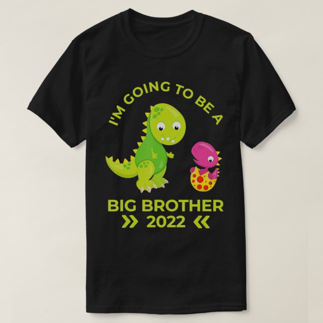 2022 Big Brother Little Sister Dinosaurs  T-Shirt (Design Front)