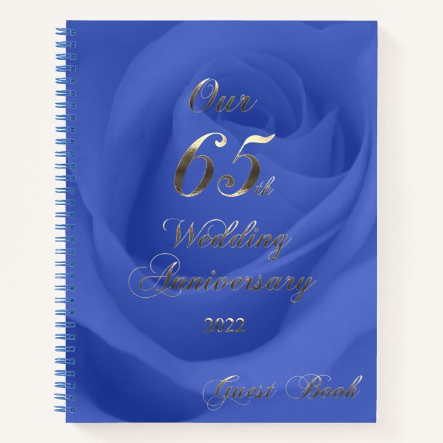 2022 Blue Sapphire Wedding Our 65th Anniversary Notebook (Front)