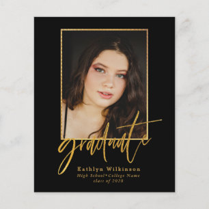 2022 BUDGET Elegant Gold Script Grad Invitation Flyer