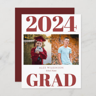 2022 BUDGET Red Modern 2 Photo Grad Announcement