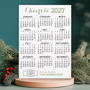 2022 Calendar Black White Business - Holiday Card