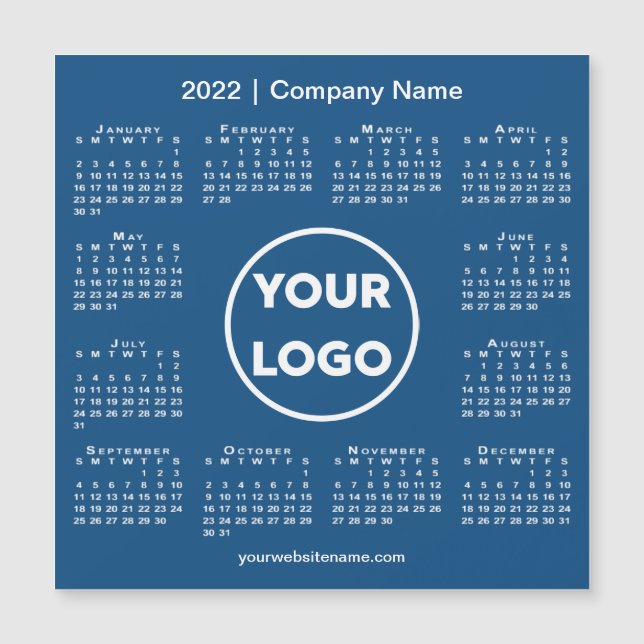 2022 Calendar Company Logo on Blue Magnet (Front)