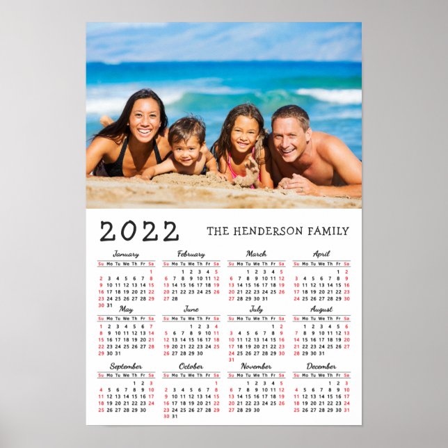2022 Calendar Family Photo Custom Name Poster (Front)