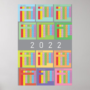 2022 calendar full colour poster
