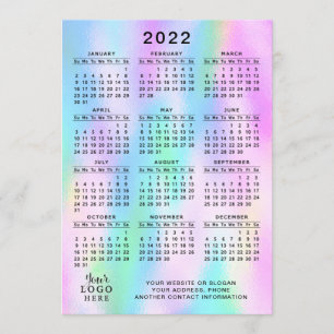 2022 Calendar Full Year Faux Holographic Programme