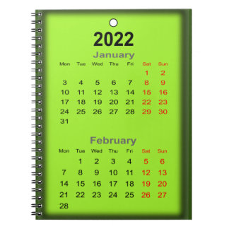 2022 Calendar January February print on.. Notebook